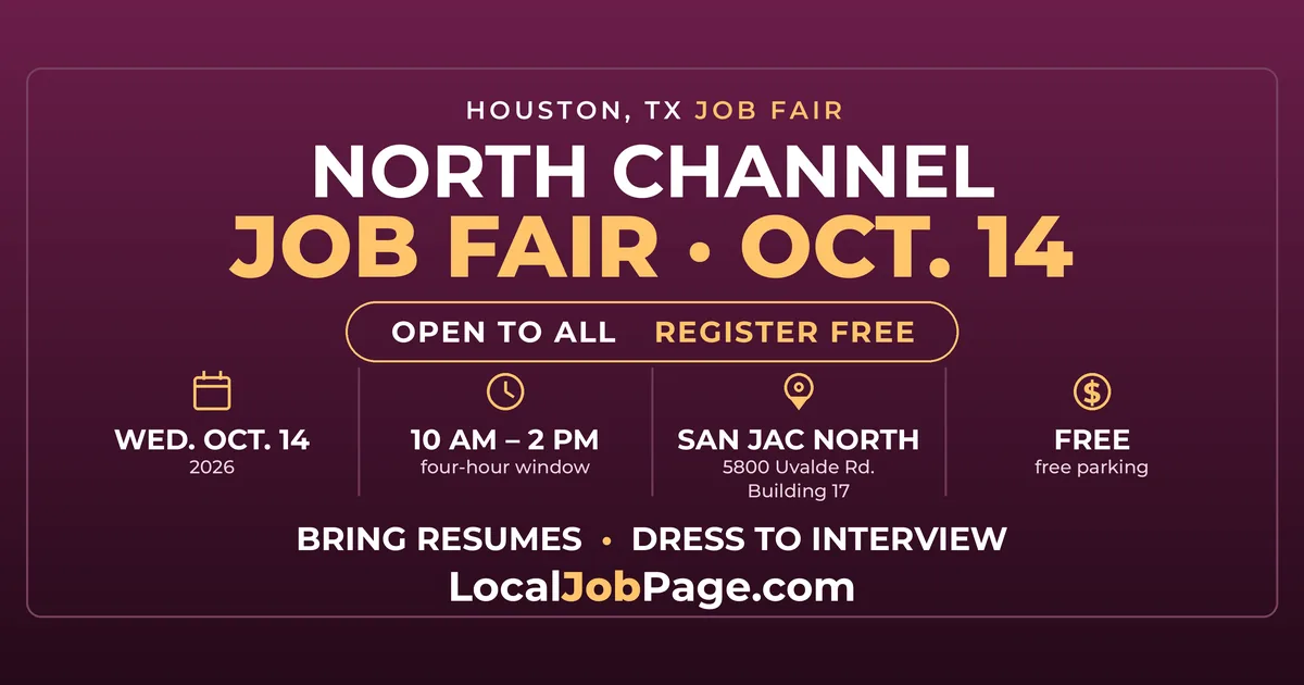 North Channel Job Fair October 14: Free Hiring Event at San Jacinto College North